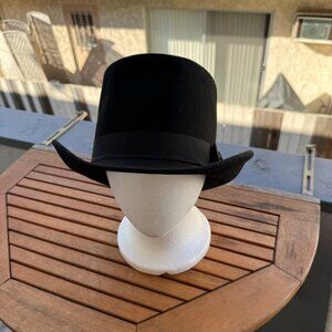 Black Wool Goorin Bros Top Hat With Ribbon Band